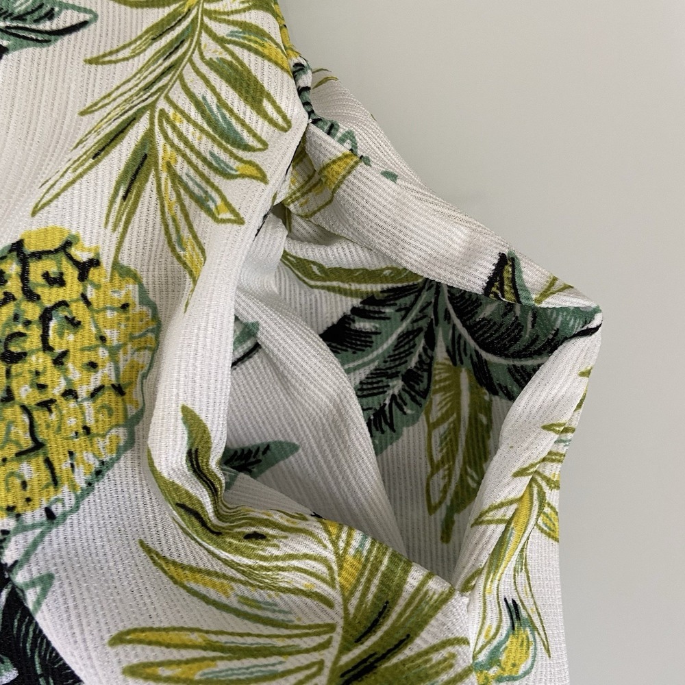 Loveriche Women's Tropical Pineapple Print‎ Halter Dress Size S Pockets NEW Flaw - Picture 8 of 9